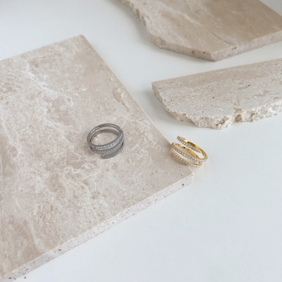 Funkelnder Linien Ring - BURAMOR