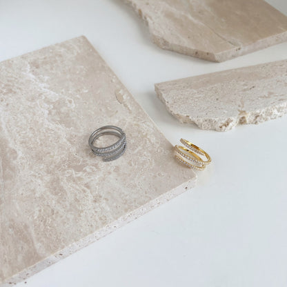Funkelnder Linien Ring - BURAMOR