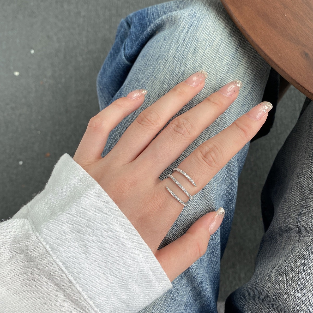 Funkelnder Linien Ring - BURAMOR